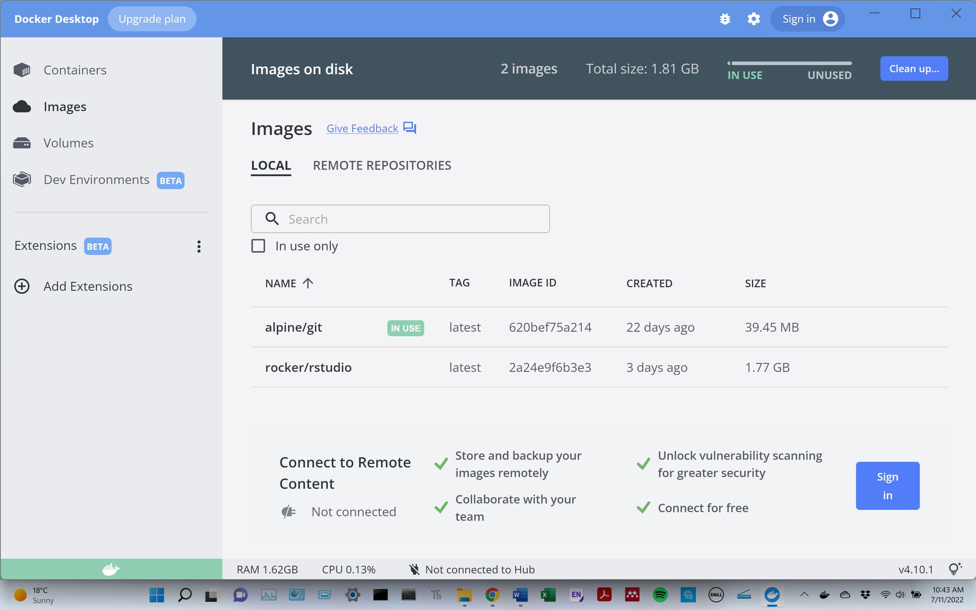 Cannot find Docker images in Windows 11 Docker Desktop for Windows