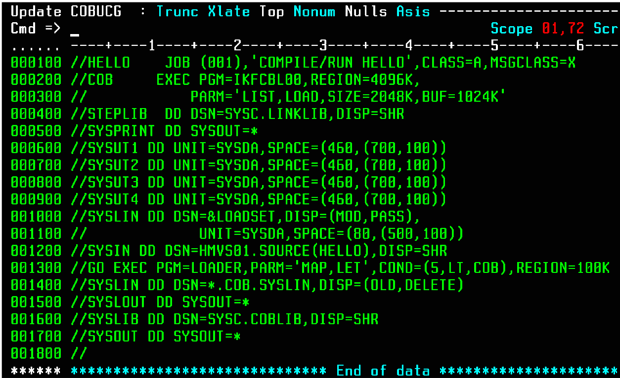 Cobol compile jcl