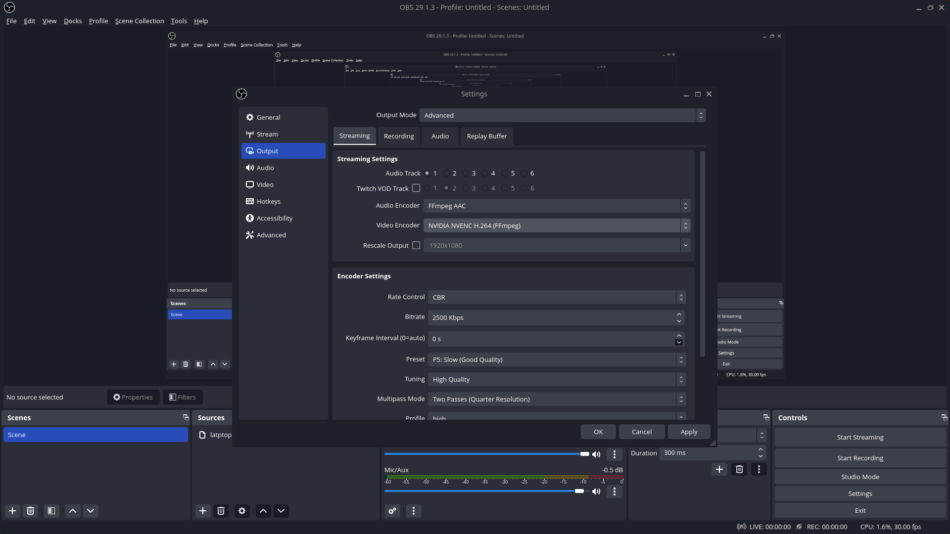 obs studio nvenc encoding with nvsglrun need a bit of help The