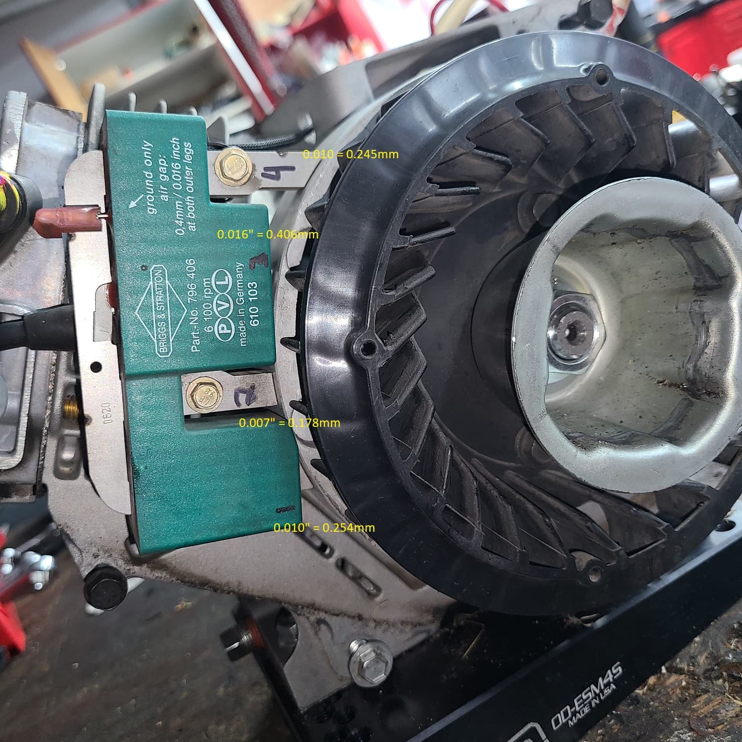 LO206 Coil Gaps 4 legs with weird stock gaps? 4 Stroke Kart Engine