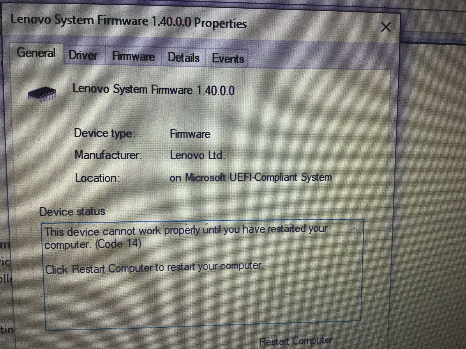 System firmware update 1.40.0.0 not workingEnglish Community