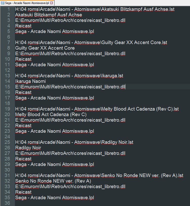 Can't Figure out .lst Files for Reicast + Not Loading Reicast Cores