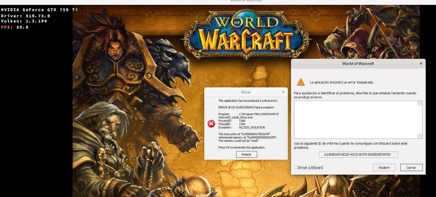 [SOLVED] Error 132 WOW Support Lutris Forums