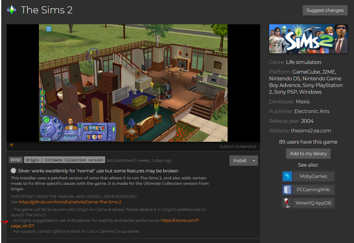 Sims 2 4GB Patch and Support? Support Lutris Forums