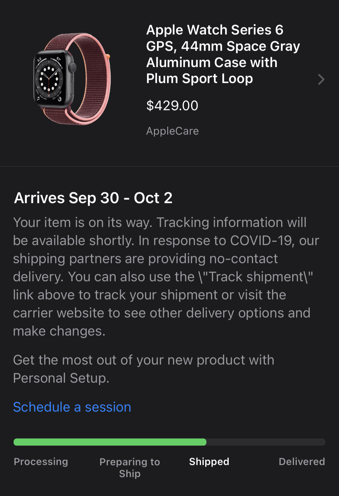 Apple Watch Series 6 Shipping/Order Status Thread