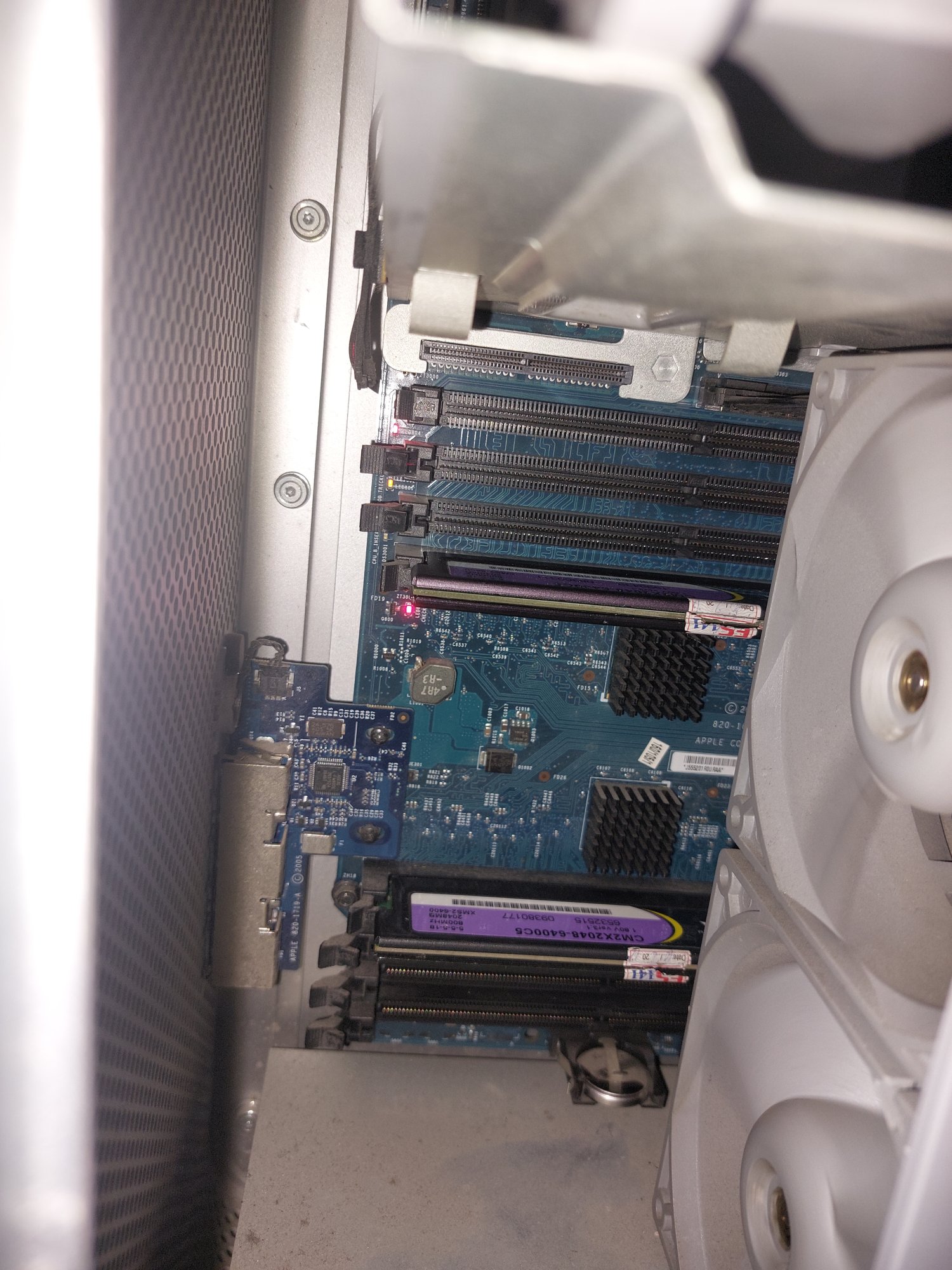 PowerMac G5 Quad can't boot, overtemp and checkstop led light up