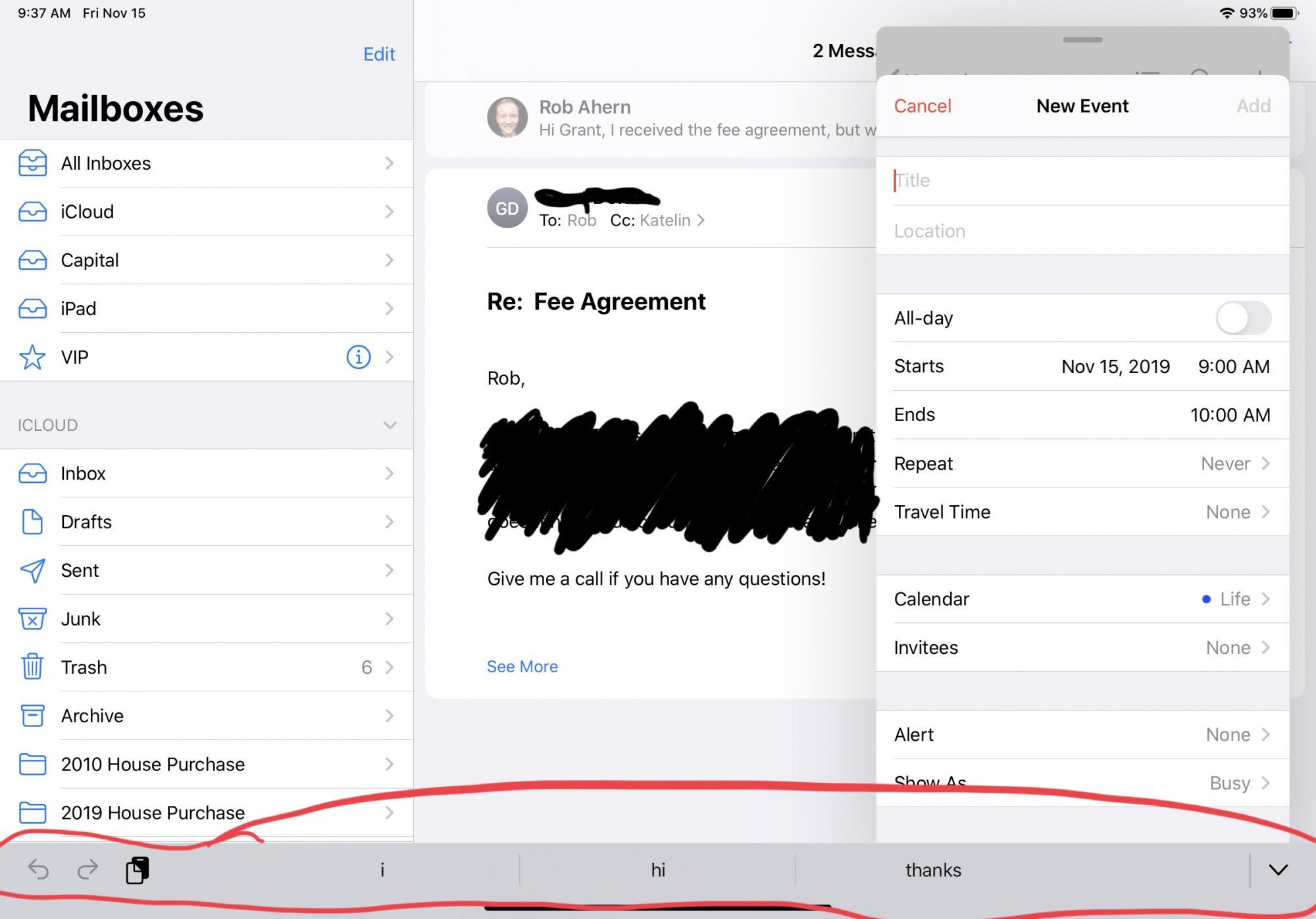 Text suggestion bar at bottom of the screen, gets in the way of slide over multitasking bar