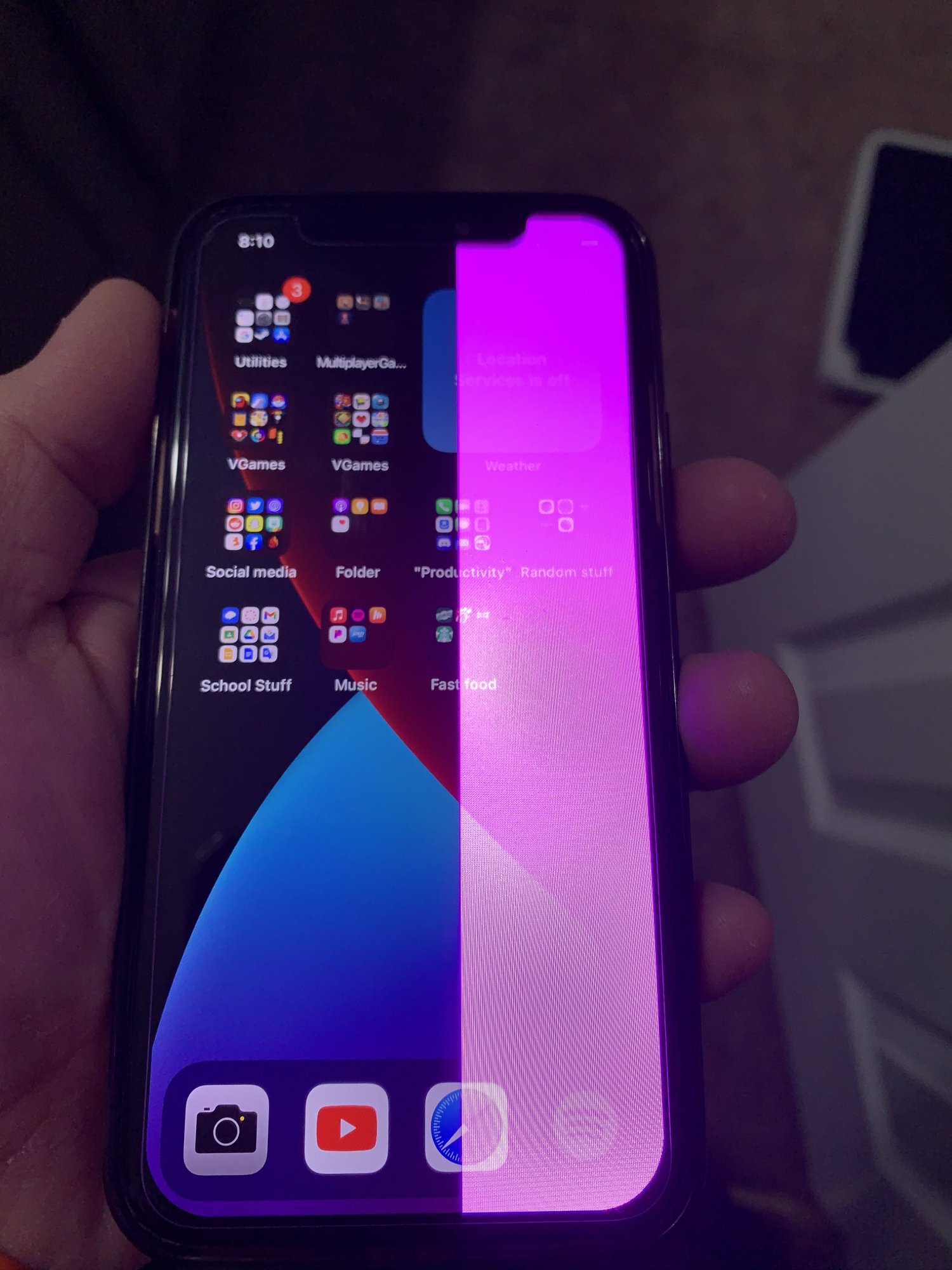iPhone X screen half pink after battery died MacRumors Forums