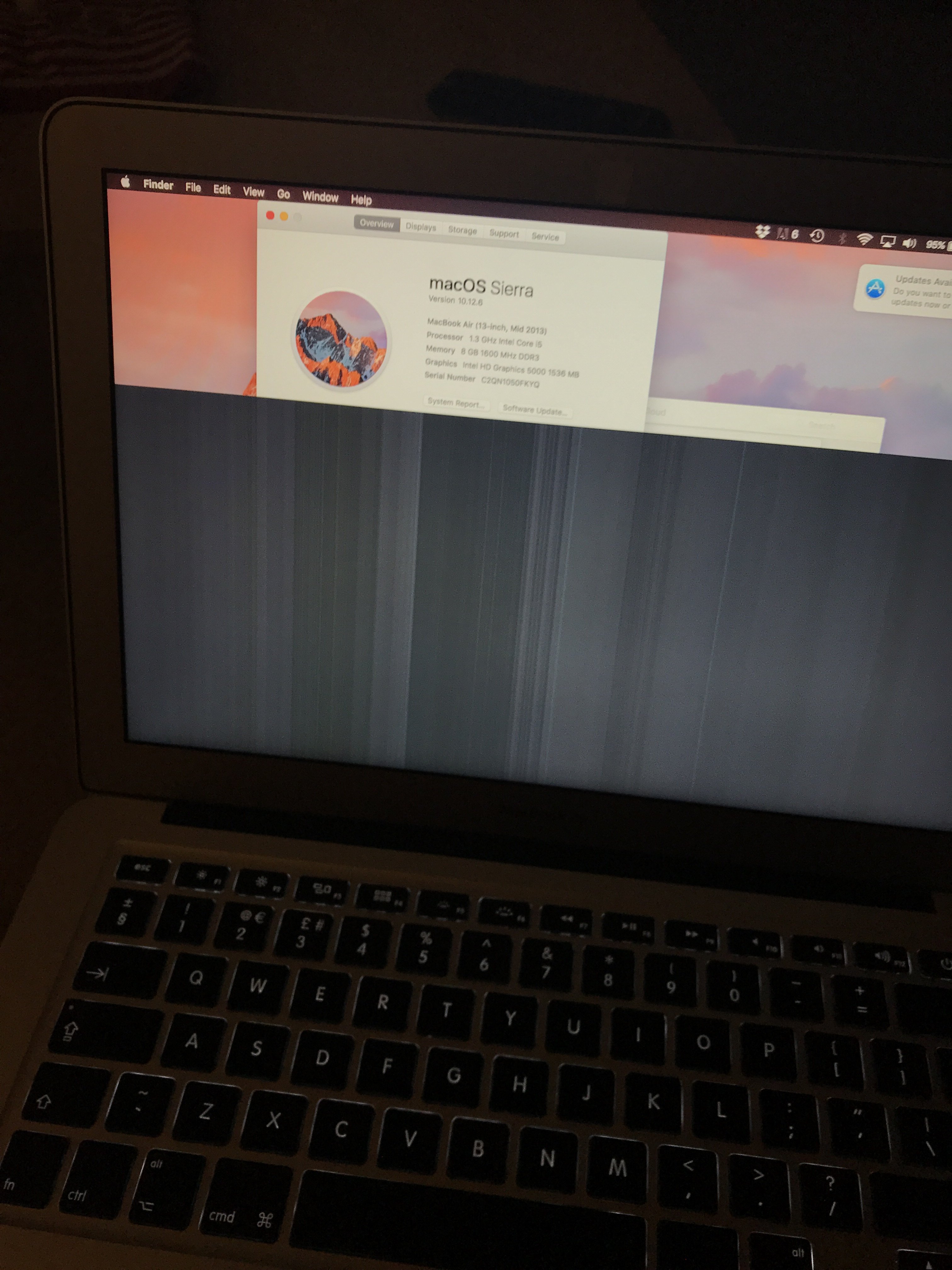 Open my Macbook Air to find the screen like this... MacRumors Forums
