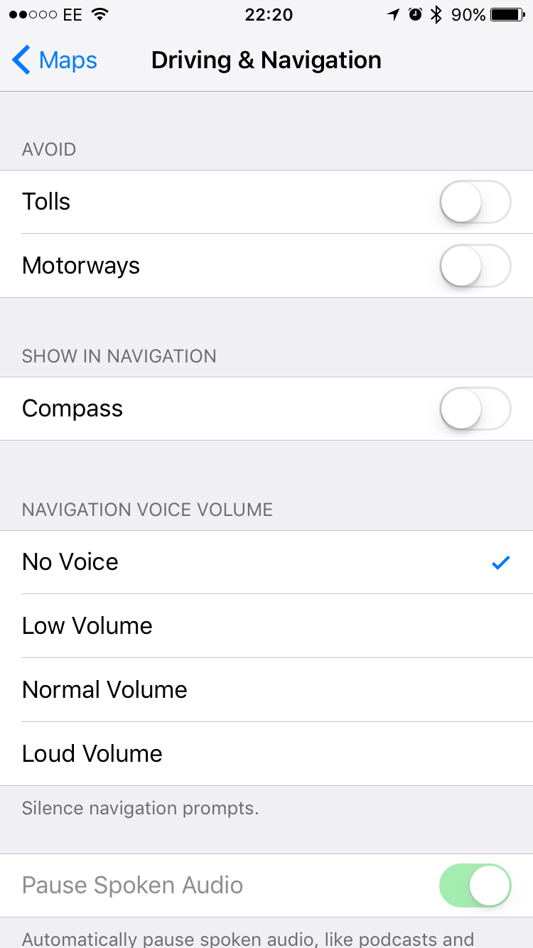 Turn off voice instructions for navigation MacRumors Forums