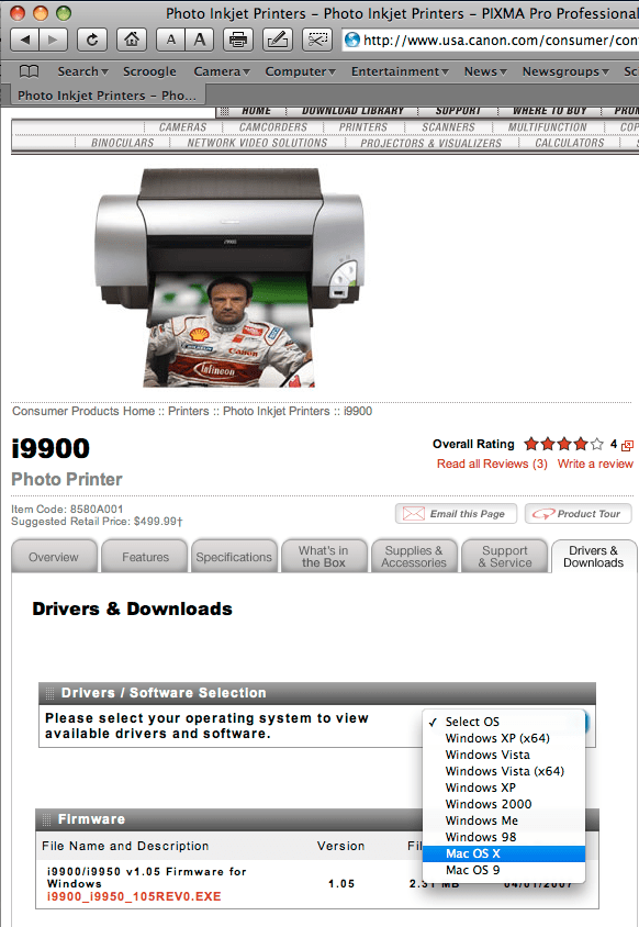 CANON I9900 OS X DRIVER