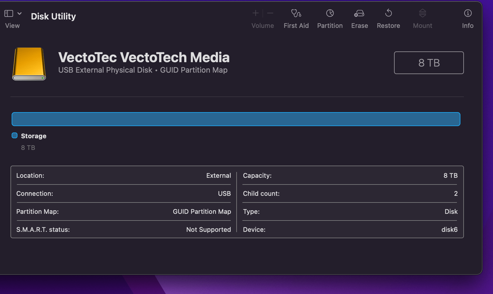 External SSD not recognized as 'solid state' in Disk Utility