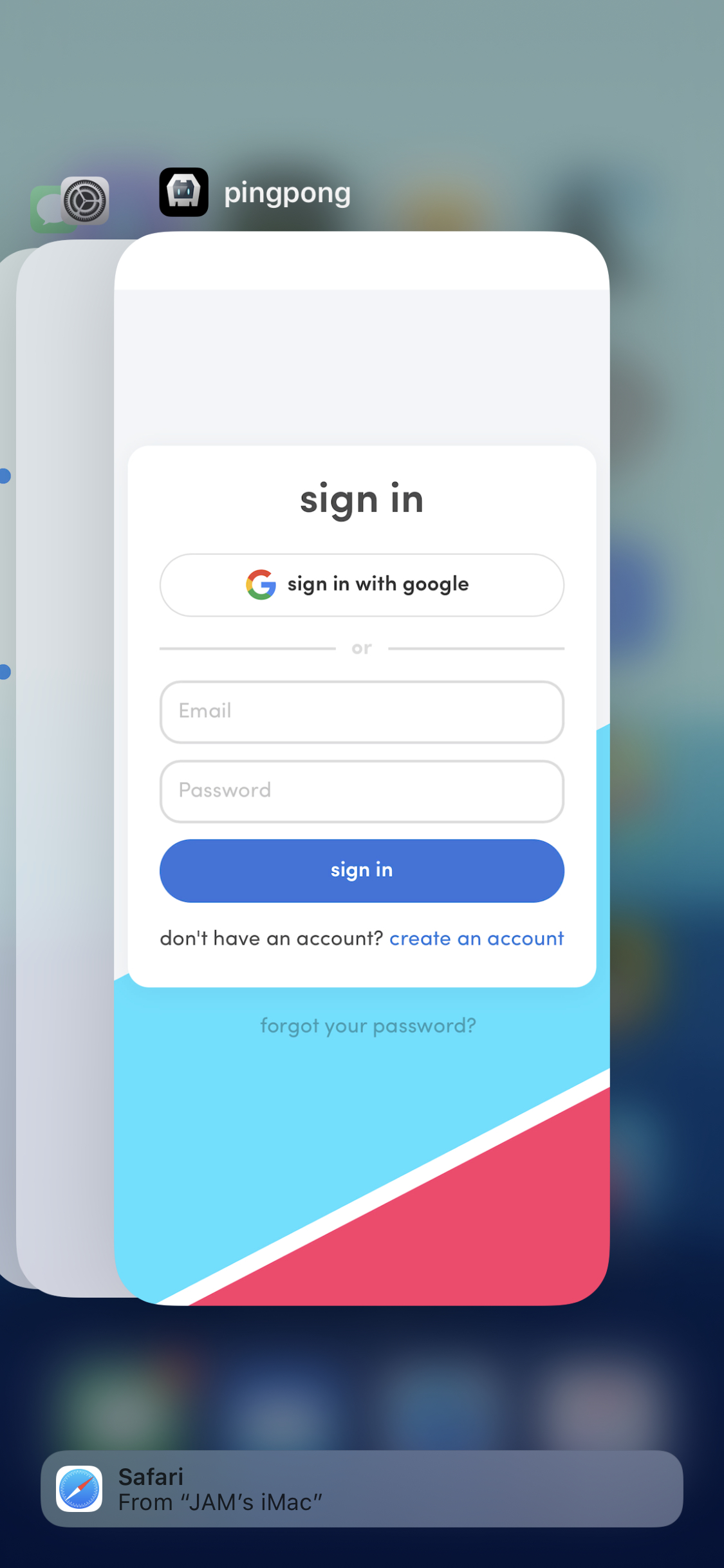 Cordova iOS app icon multitasking app switcher and backgrounding app