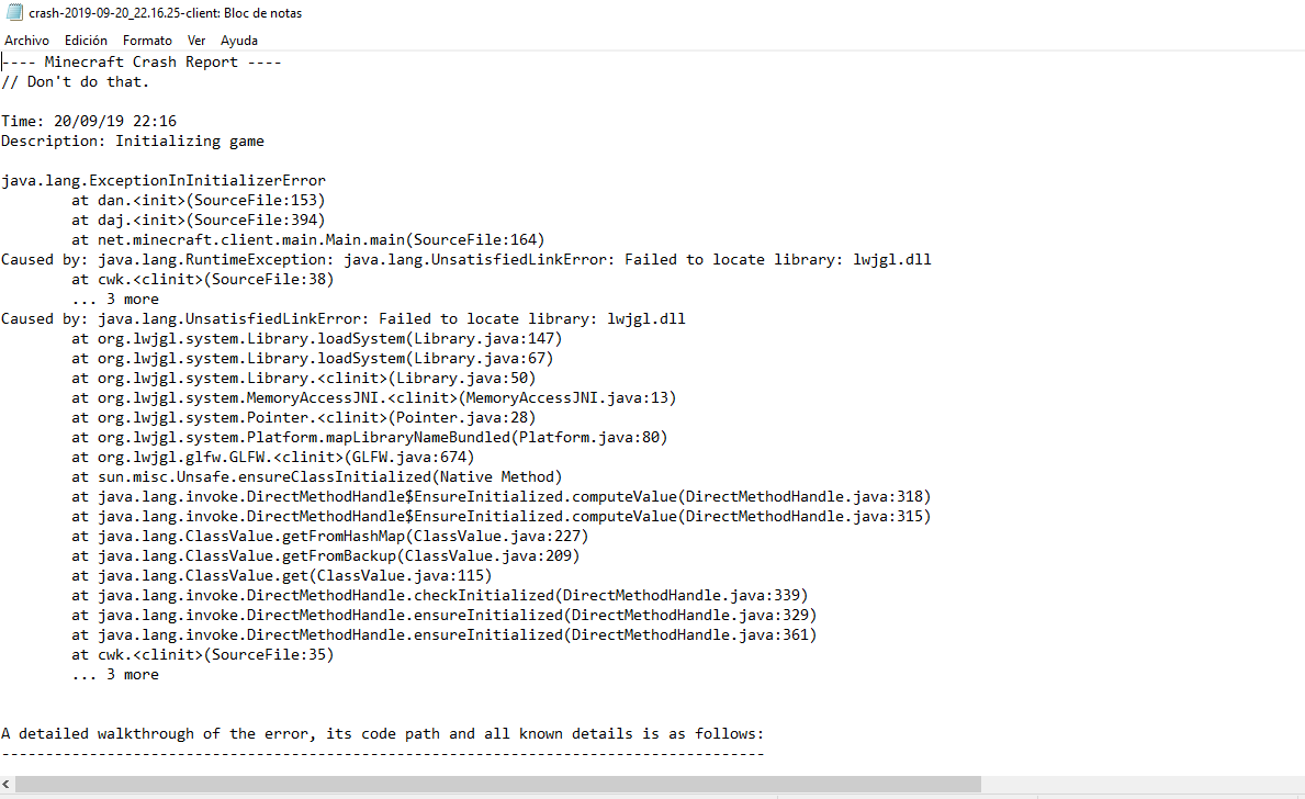 HELP¡¡¡ java.lang.ExceptionInInitializerError Support & Bug Reports Forums