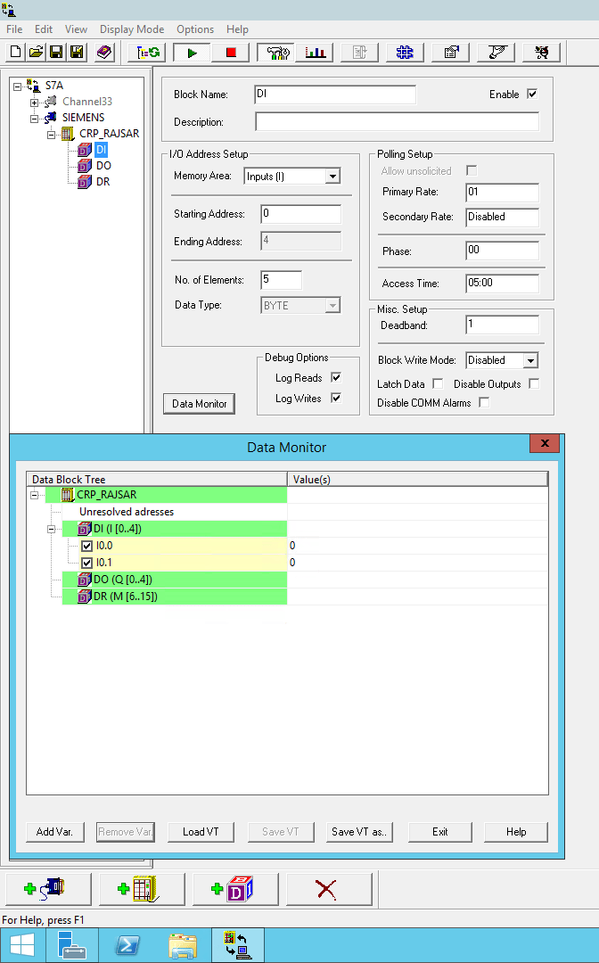 S7A driver shows same values for different inputs in data monitor