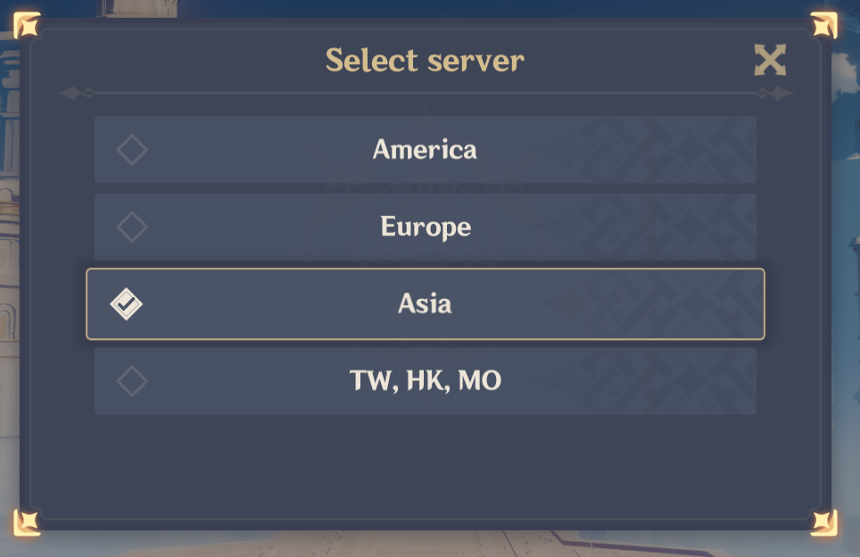 Add Genshin Impact servers for other regions Technical Support