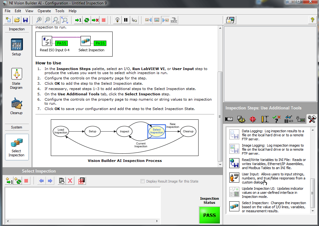 Using Select Inspection in Vision Builder for Automated Inspection