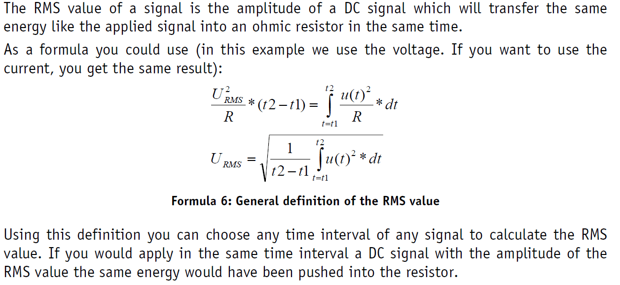 Voltage RMS half cycle
