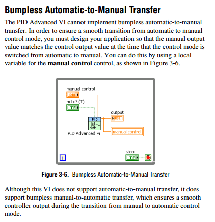 PID Manual to Auto bumpless transfer - NI Community