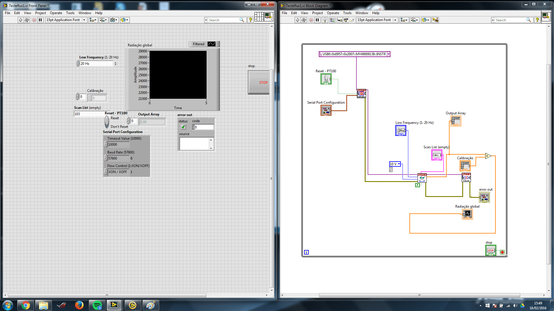 Agilent 34972A frequency measurement configuration using labview NI