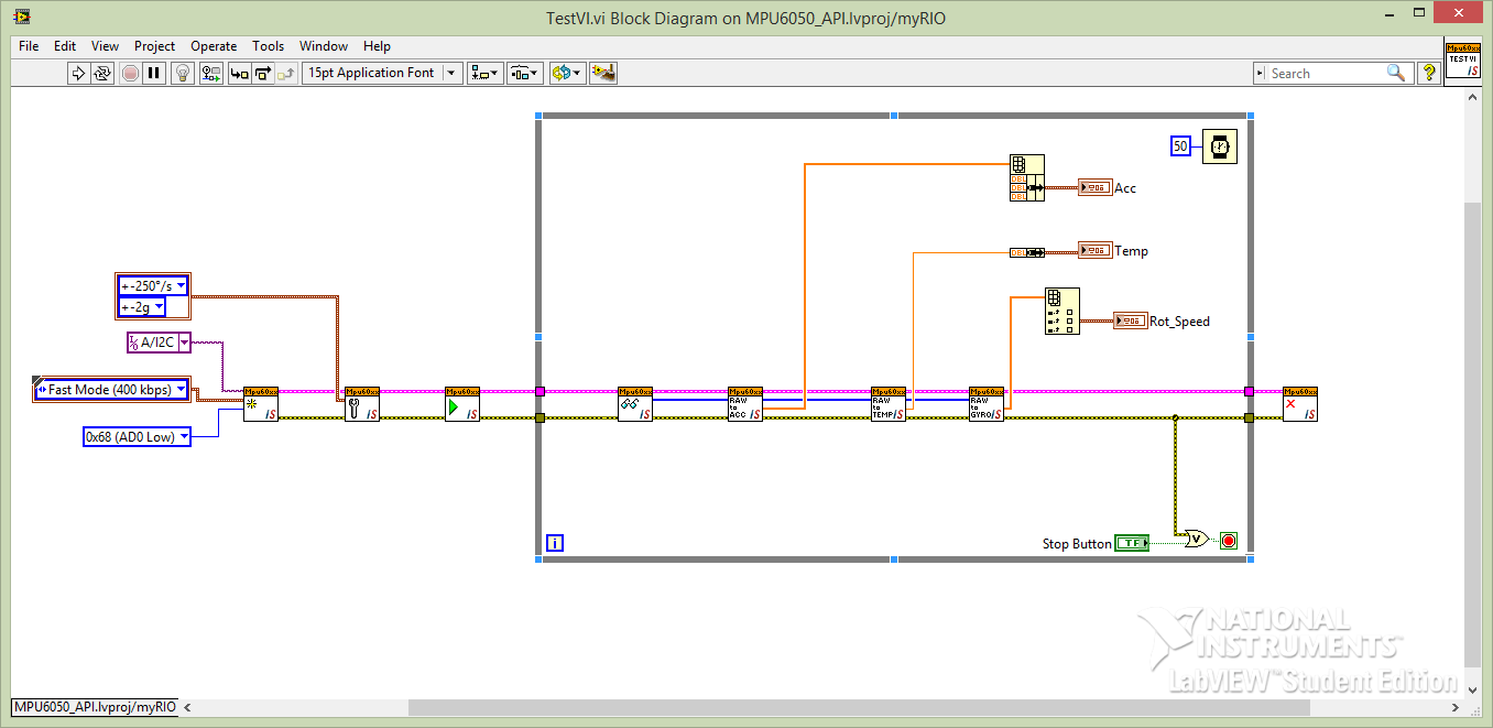 Invensense MPU6050 Accelerometer and Gyro LabVIEW API NI Community