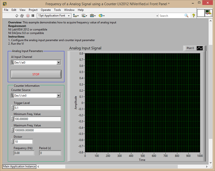 Measure the Frequency of an Analog Signal using a Counter (LabVIEW