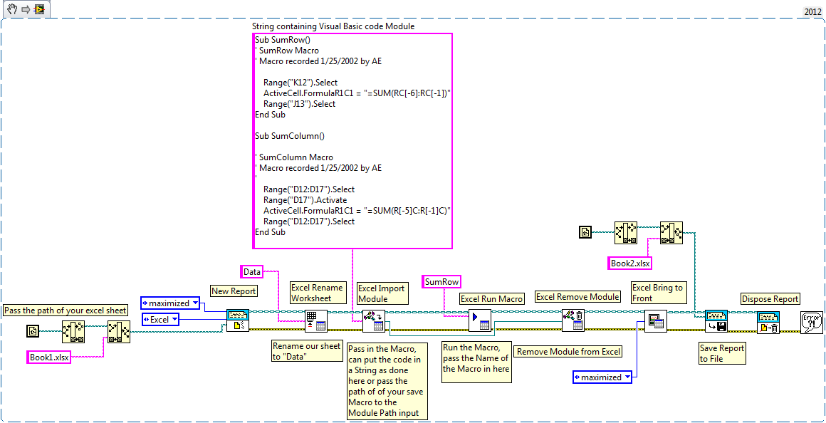 Run and Excel Macro using Report Generation Toolkit in LabVIEW 8.6 NI