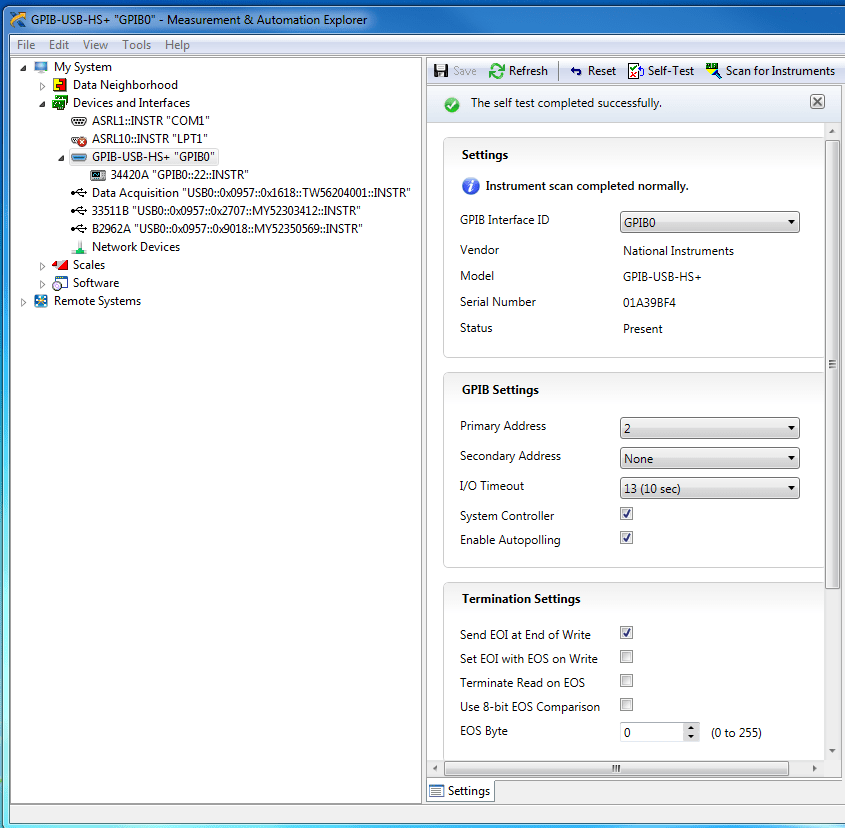 Solved Primary address to use in NI MAX when using a GPIBUSBHS+
