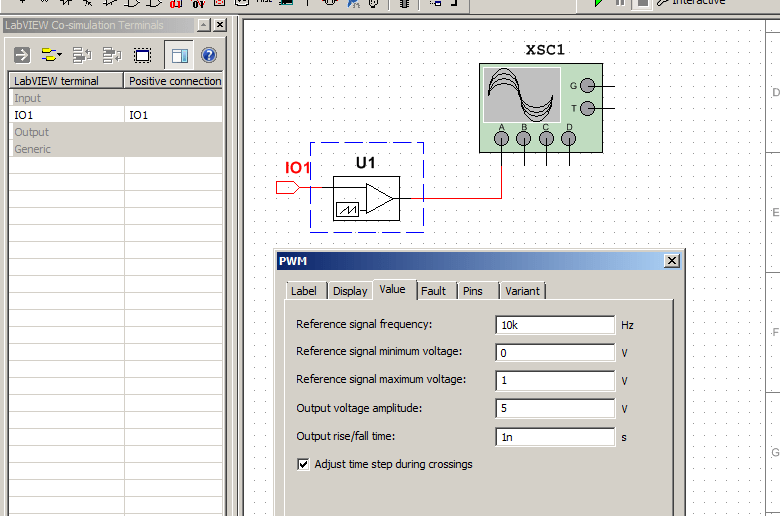 Solved using labview cosimulation, how to control PWM duty cycle in