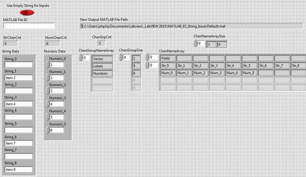 Solved LabVIEW errors writing string signal channels to MATLAB (.mat