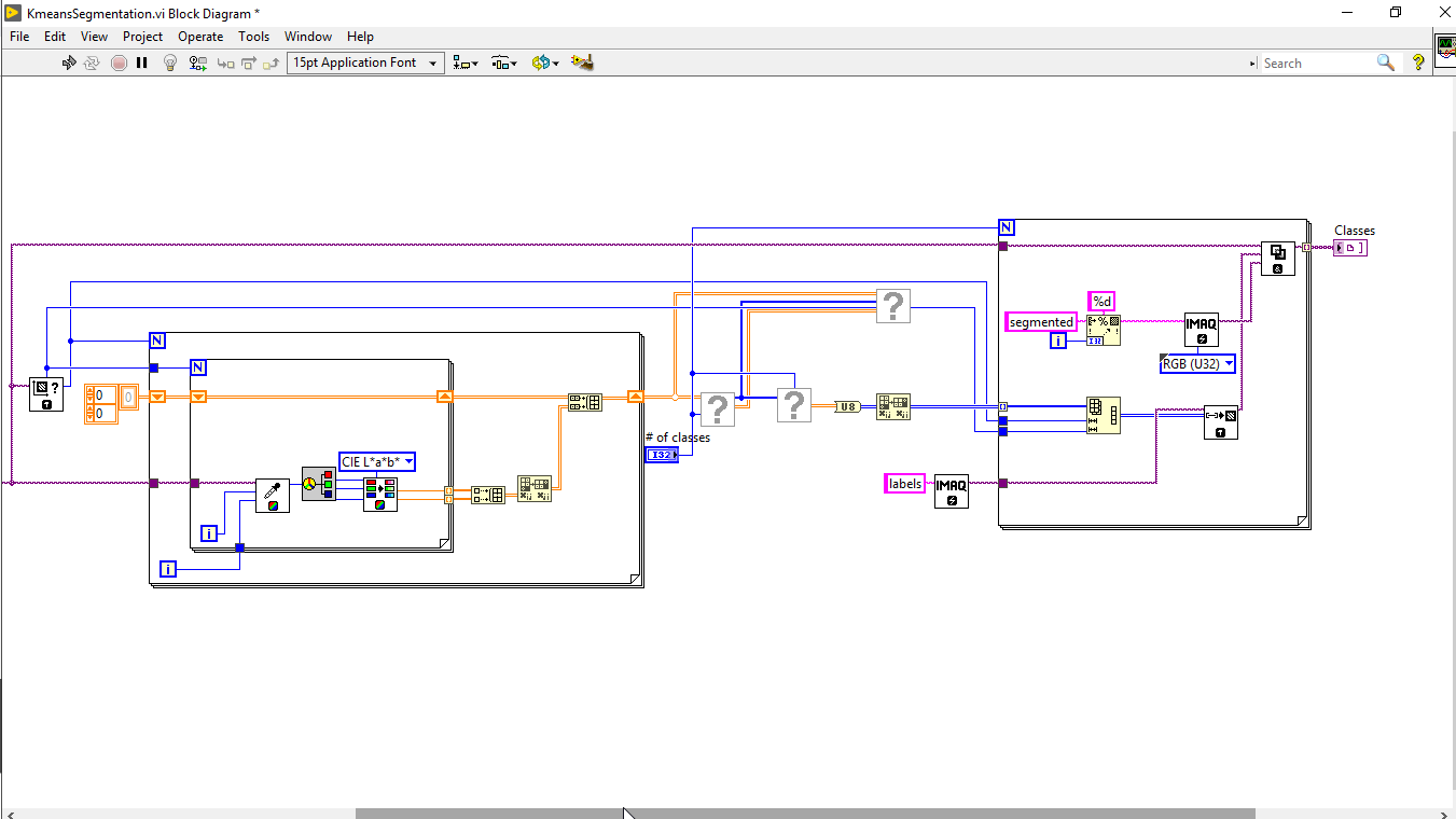 Color image segmentation based on Kmeans clustering using LabVIEW Machine Learning Toolkit NI
