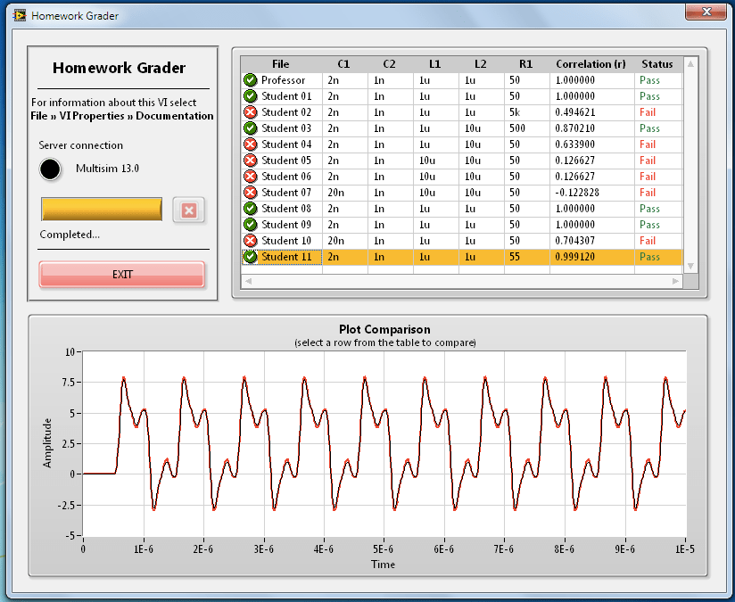 Automate Student Assessment Using the NI LabVIEW Multisim API Toolkit