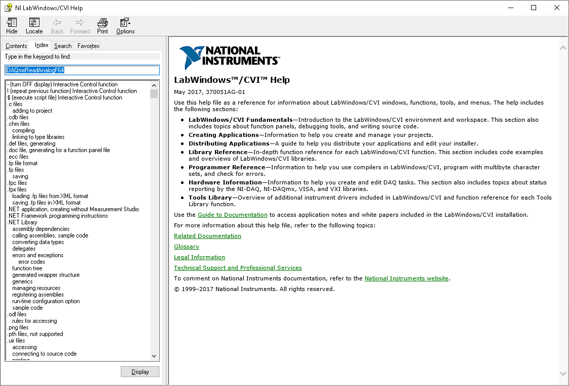 LabWindows CVI 2017 Help/F1 No Longer Functioning Correctly NI Community