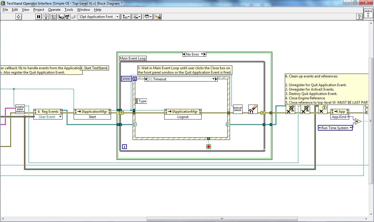 How to create a Watchdog timer for LabView OI auto exit after x minutes