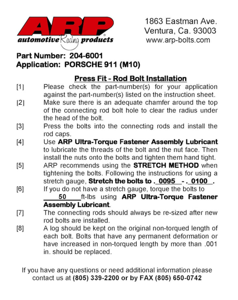 ARP Head Stud Installation Instructions vs. Reality Page 2