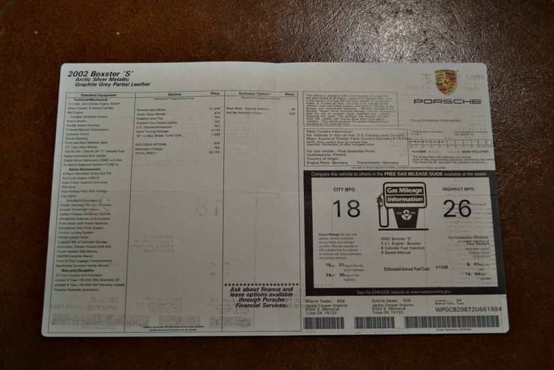 2002 Porsche Boxster S2OwnerEngine Replaced Under WarrantyService
