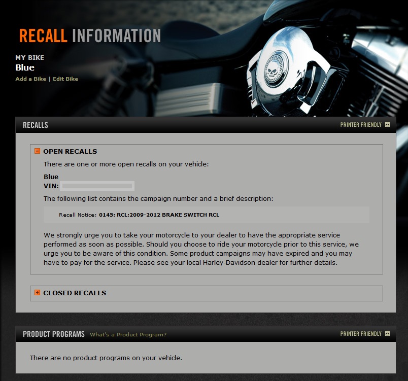 Brake switch recall! Harley Davidson Forums