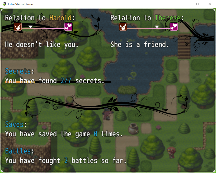 Extra Status Window (Additional window for showing party's alignment, progress and more) RPG