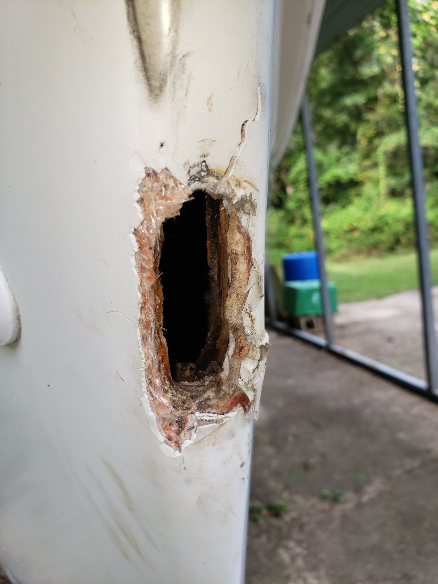 Hole In Fiberglass Hull, Need Repair Advice | Sailboat Owners Forums
