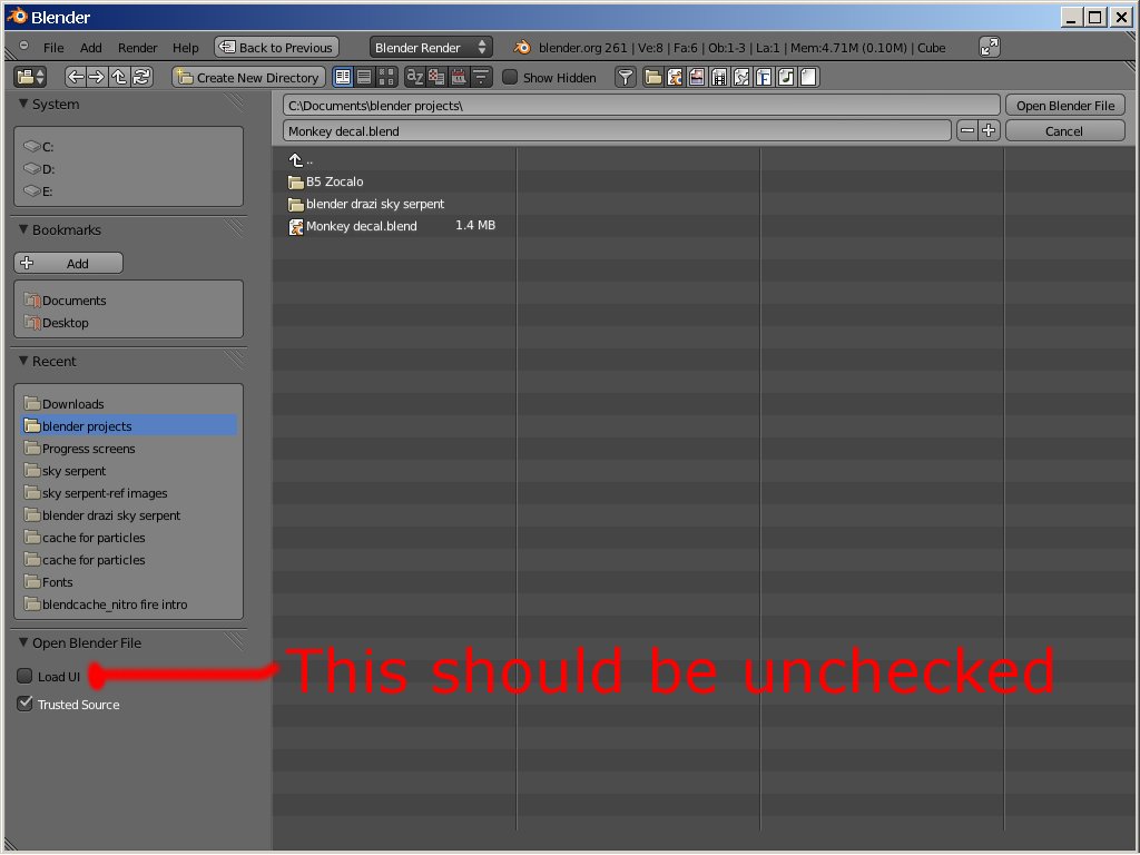 Decals in Blender 2.61? —