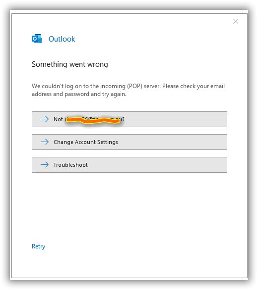 Outlook 2016 Unable to load Outlook data pst file