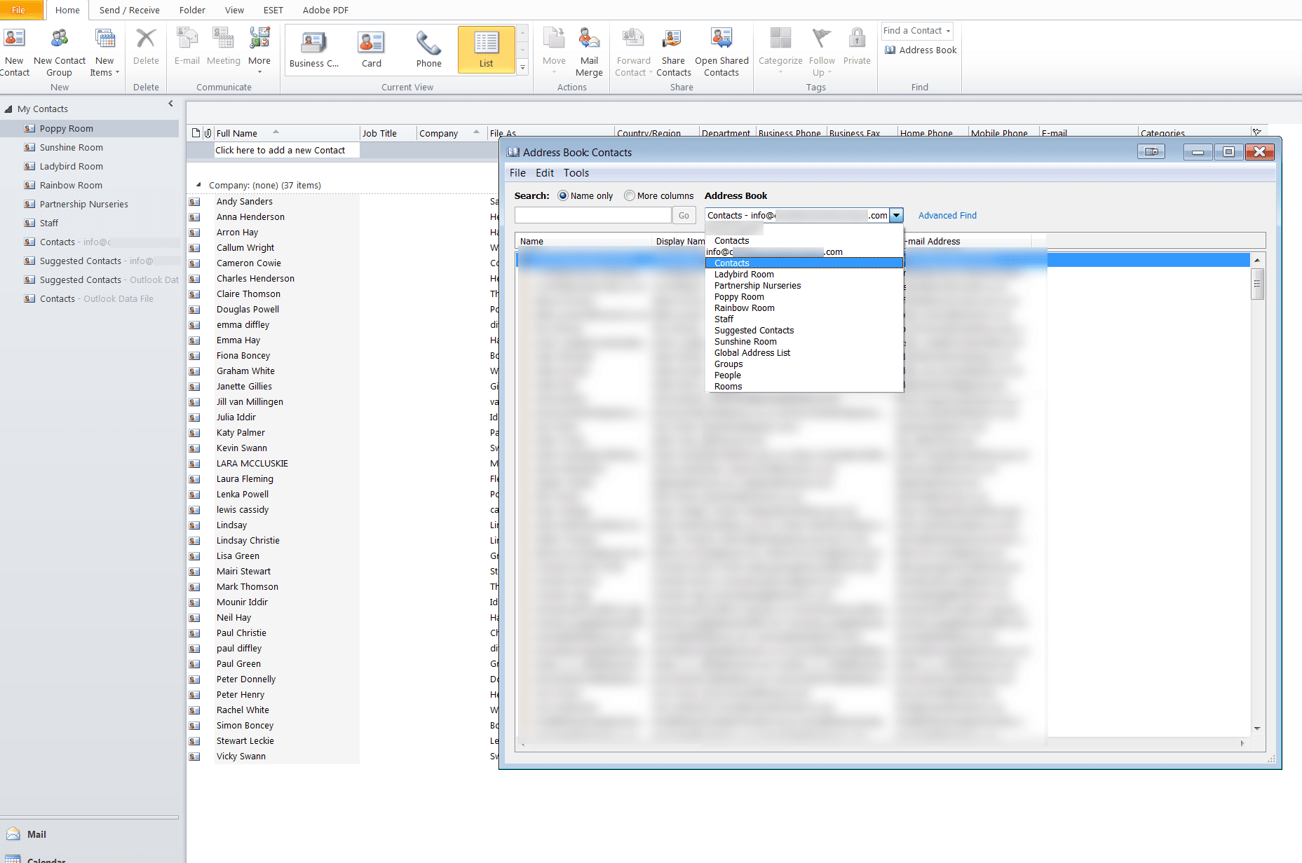 Contacts folders not syncing with hosted exchange Outlook Forums by