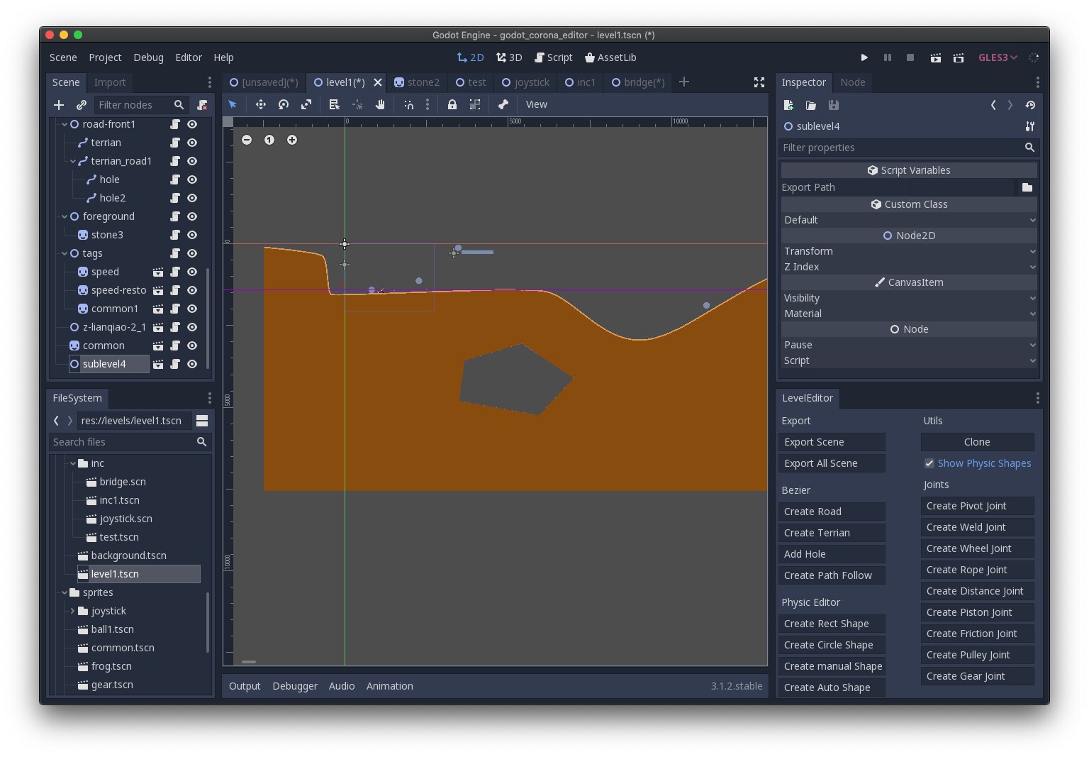 Labo 2D Game Level Editor, a car racing / platform game level editor