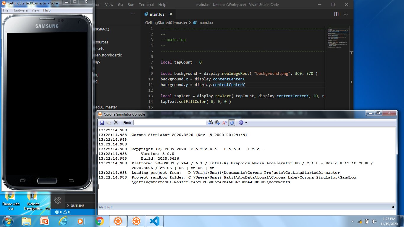 Solar2d/Corona Simulator is not working properly - Corona Editor