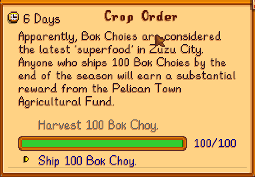 Issue - [HELP] Special order can&rsquo;t be completed | Stardew Valley 