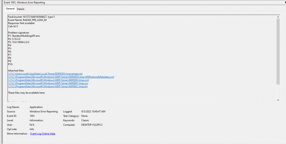 Issue Game crashes every time its loaded through Steam Stardew