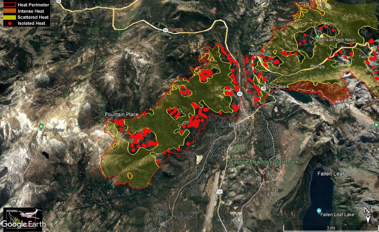 Caldor Fire Fire Severity and 9/8/2021 Heat Maps The Lookout
