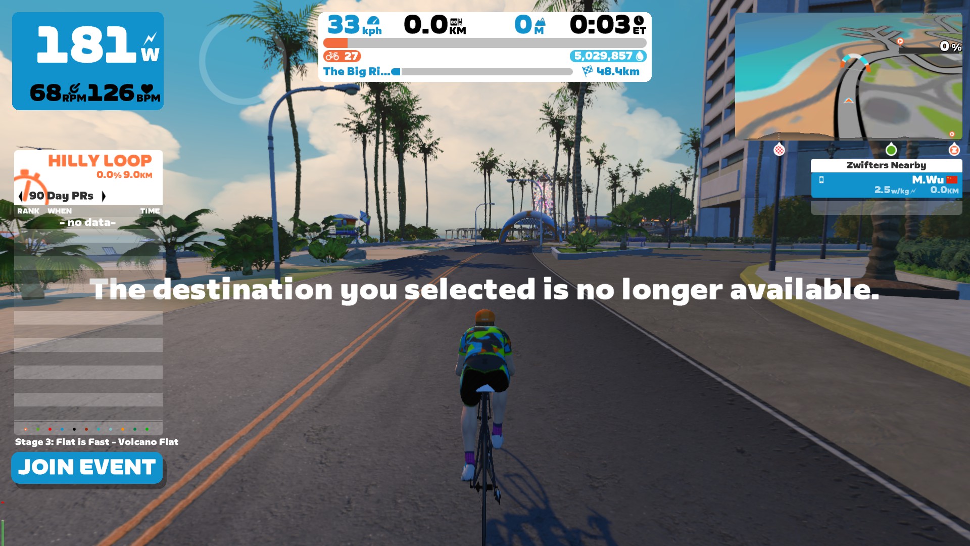 I can't see any other players and Robo Pacer Bugs and Support Zwift