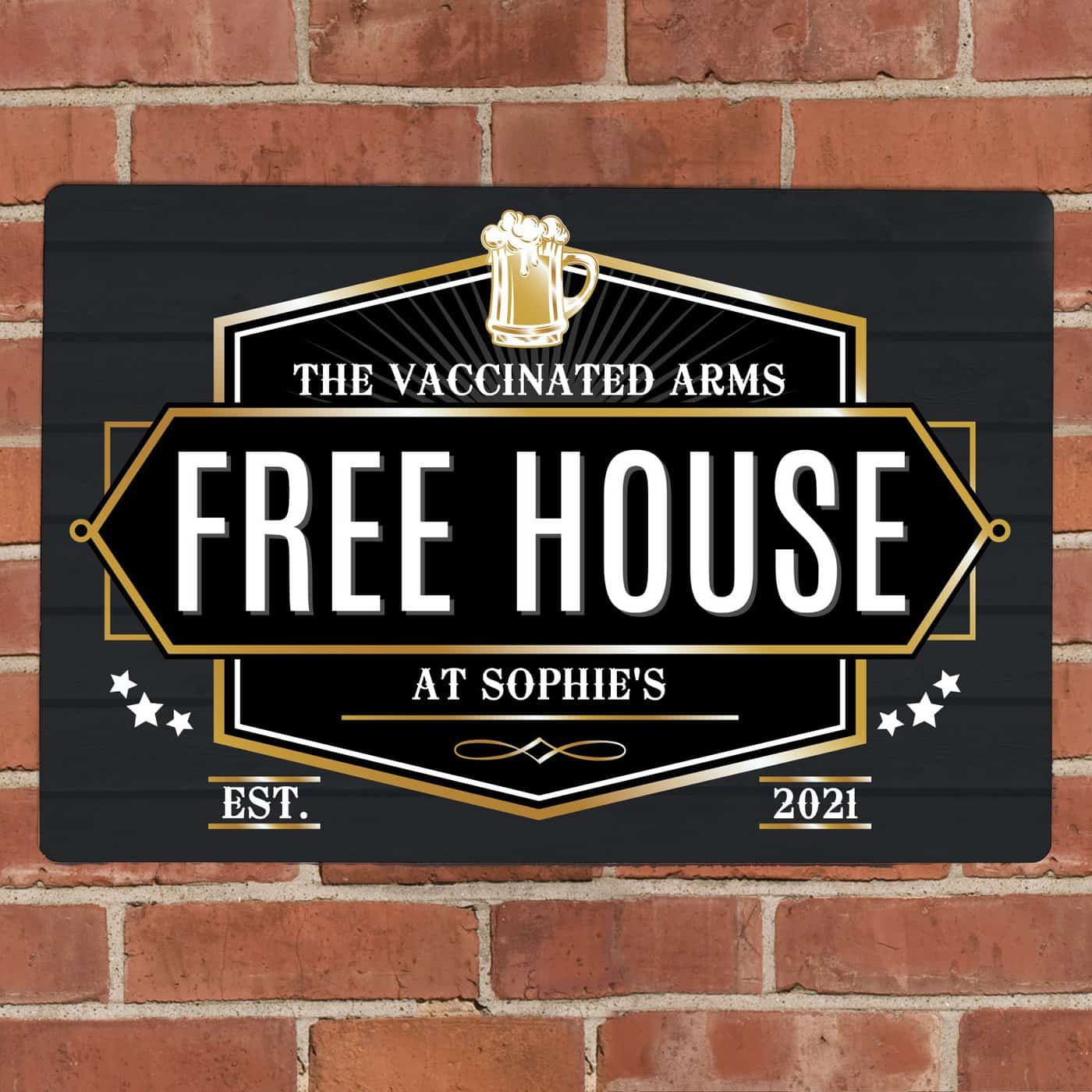 Personalised Free House Black Metal Sign • ForYouGifts.co.uk