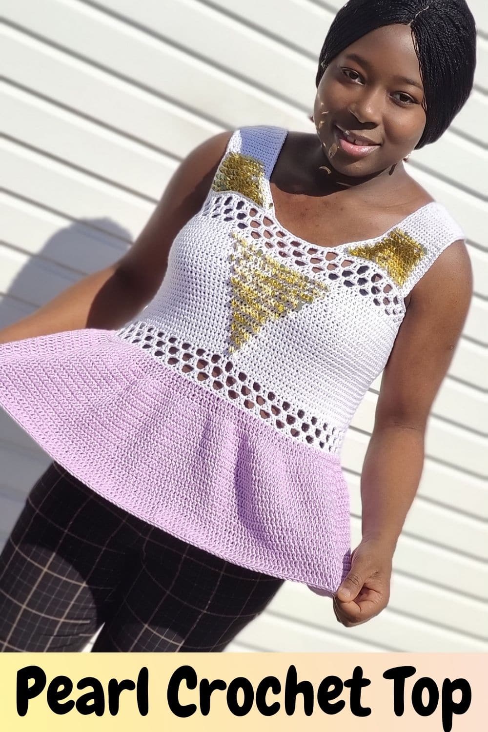 Pearl Crochet Top with Beads and Sequins Fosbas Designs